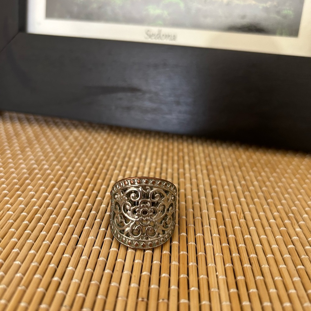 🌀 Aztec stretch‎ silver ring - Picture 12 of 12